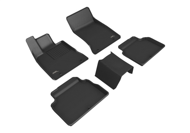 Genesis G80 Floor Mats - Front + Rear - 3D MAXpider - Kagu - Black - `21-`24